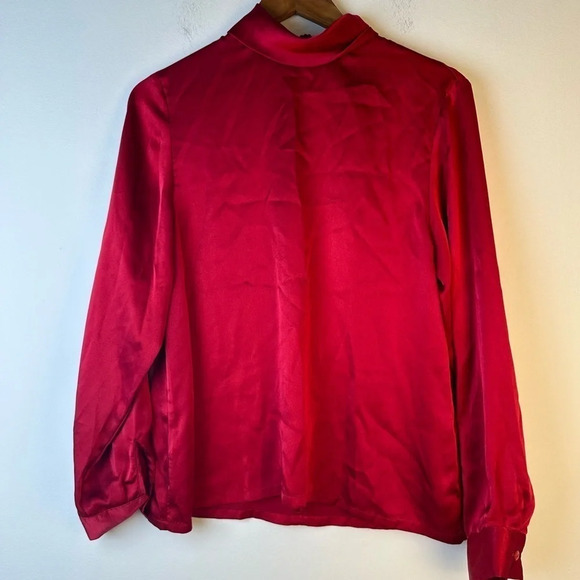 Vintage Pendleton Red Cowl Neck Satin Top - Picture 1 of 3